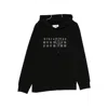 Mm6 Maison Margiela Numeric Print Black Hoodie With Front Kangaroo Pocket In Black