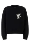Mm6 Maison Margiela Crew Neck Sweatshirt With Bear And Number Patches In Black