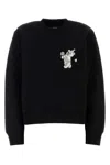 Mm6 Maison Margiela Crew Neck Sweatshirt With Bear And Number Patches In Black