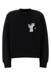 Mm6 Maison Margiela Crew Neck Sweatshirt With Bear And Number Patches In Black