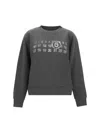 Mm6 Maison Margiela Numbers Motif-print Sweatshirt In Washed Grey