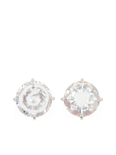Mm6 Maison Margiela Swirl Heart-patterned Stud Earrings
