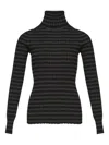 Mm6 Maison Margiela Ribbed Knit Turtleneck T-shirt In Black