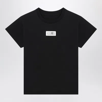 Mm6 Maison Margiela Black T Shirt With Numeric Signature Patch