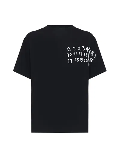 Mm6 Maison Margiela Black Numeric Dropped-shoulder T-shirt