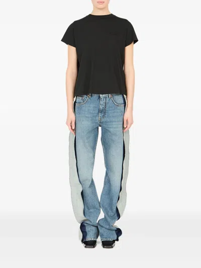 Mm6 Maison Margiela T-shirt Basic Jersey In Blue