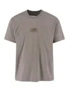Mm6 Maison Margiela Mm6 By Maison Margiela Relaxed-fit Cotton T-shirt With Logo Patch In Beige