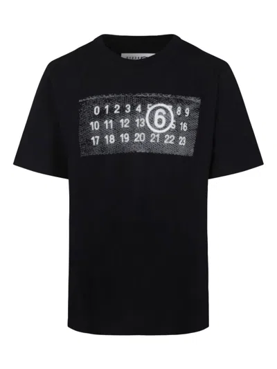Mm6 Maison Margiela Kids' Logo Short-sleeved T-shirt In Black