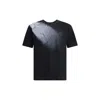Mm6 Maison Margiela Mm6 By Maison Margiela Gradient Effect Black T-shirt With Subtle Graphic Print In Black