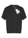 Mm6 Maison Margiela Two-tone Crewneck Short Sleeve T-shirt In Black