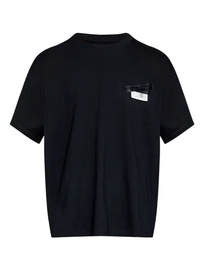 Mm6 Maison Margiela Mm6 By Maison Margiela Oversized T-shirt With Contrasting Pocket Detail In Black