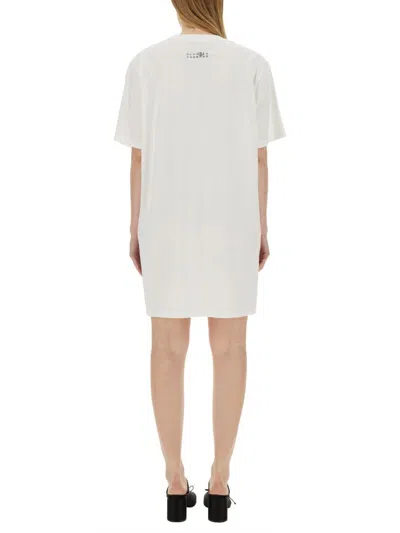 Mm6 Maison Margiela T-shirt Dress In White