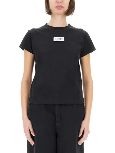 Mm6 Maison Margiela Mm6 By Maison Margiela Numeric Cotton Jersey T-shirt In Black