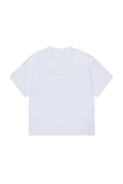 Mm6 Maison Margiela Kids' T-shirt In Jersey Con Patch Numeric Logo In White