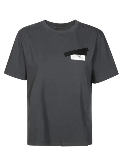 Mm6 Maison Margiela T Shirt Mm Over Mini Logo In Black
