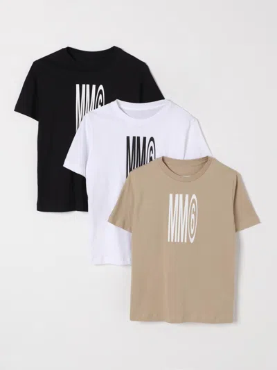 MM6 MAISON MARGIELA T-SHIRT MM6 MAISON MARGIELA KIDS COLOR BEIGE,G47506022