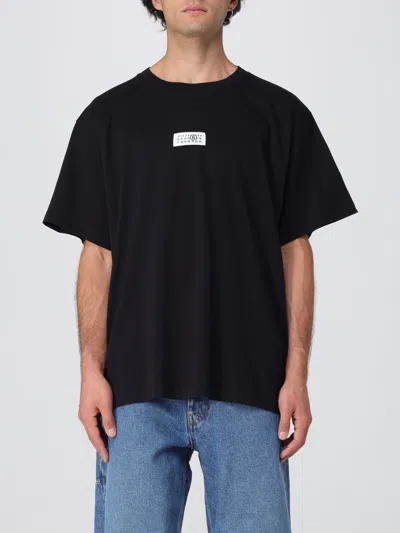 Mm6 Maison Margiela Black Round Neck Graphic T-shirt