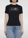 Mm6 Maison Margiela Numbers-motif Cotton T-shirt In Black