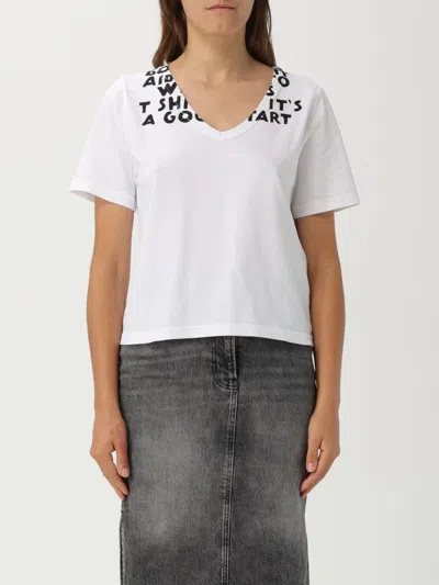 MM6 MAISON MARGIELA T-SHIRT MM6 MAISON MARGIELA WOMAN COLOR WHITE,H06388001
