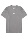 Mm6 Maison Margiela Light Grey T-shirt With Numeric Signature Patch In Gray