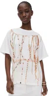 Mm6 Maison Margiela T-shirt Pearls Print In White