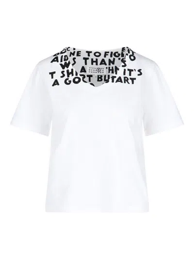 MM6 MAISON MARGIELA T-SHIRT SCOLLO A V AIDS PROGRAM