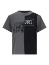 Mm6 Maison Margiela Mm6 Logo Print Round Neck Cotton T-shirt In Grey