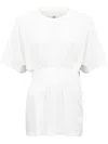 Mm6 Maison Margiela Crew-neck Cotton T-shirt Elastic Waistband In White