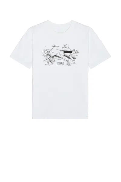 Mm6 Maison Margiela Mm6 By Maison Margiela Bunny T-shirt With Numeric Logo Print In White
