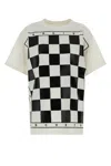 Mm6 Maison Margiela Checkerboard Print T-shirt In White