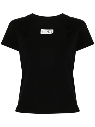 Mm6 Maison Margiela Mm6 By Maison Margiela Numeric Cotton Jersey T-shirt In Black