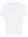 Mm6 Maison Margiela Cotton Crew-neck T-shirt With Numeric Signature Patch In White