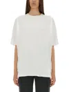 Mm6 Maison Margiela Mm6 By Maison Margiela Oversized Cotton T-shirt With Logo Detail In White