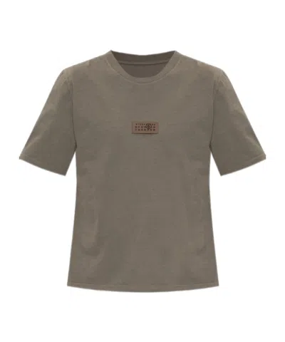 Mm6 Maison Margiela T-shirt With Logo In Brown