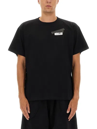 Mm6 Maison Margiela Mm6 By Maison Margiela Oversized T-shirt With Contrasting Pocket Detail In Black