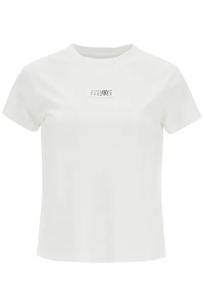 Mm6 Maison Margiela Logo Patch Cotton Jersey T-shirt In White