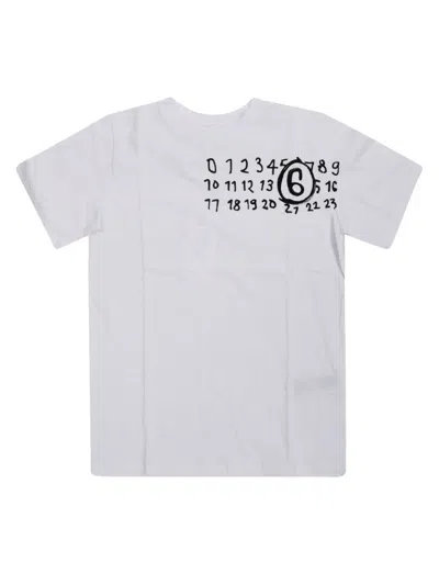 Mm6 Maison Margiela Kids' T-shirt With Logo In White