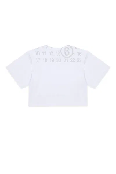 Mm6 Maison Margiela Kids' T-shirt With Logo In White