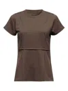 Mm6 Maison Margiela Panelled Short-sleeve T-shirt In Brown