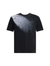 Mm6 Maison Margiela Mm6 By Maison Margiela Gradient Effect Black T-shirt With Subtle Graphic Print In Black