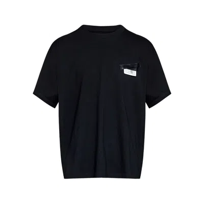 Mm6 Maison Margiela Mm6 By Maison Margiela Oversized T-shirt With Contrasting Pocket Detail In Black