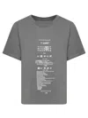 Mm6 Maison Margiela Mm6 By Maison Margiela Graphic Print Grey T-shirt With Care Instructions In Grey