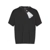 Mm6 Maison Margiela Two-tone Crewneck Short Sleeve T-shirt In Black