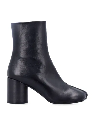 Mm6 Maison Margiela Tabi Ankle Boots With Cylindrical Heel In Black