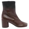 Mm6 Maison Margiela Anatomic Block-heel Boots In Brown