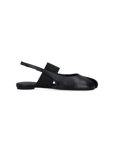 Mm6 Maison Margiela Anatomical Split-toe Leather Slingback Sandals In Black