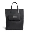 Mm6 Maison Margiela Taffeta Logo Tote Bag In Black
