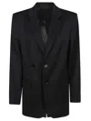 Mm6 Maison Margiela Mm6 By Maison Margiela Tailored Black Wool Blazer With Notched Lapel In Black