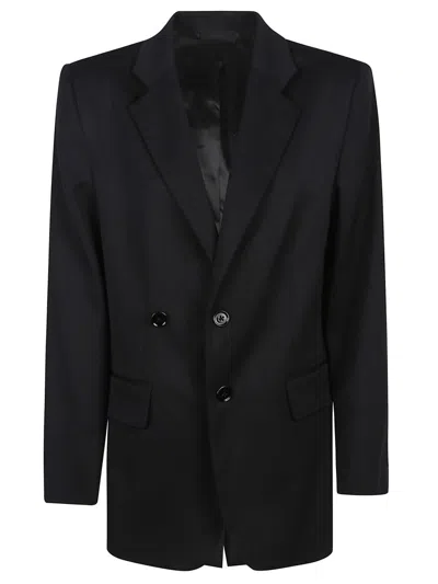 MM6 MAISON MARGIELA TAILORED BLACK WOOL BLAZER WITH NOTCHED LAPEL