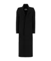 Mm6 Maison Margiela Longline Wool Coat Notched Lapels In Black